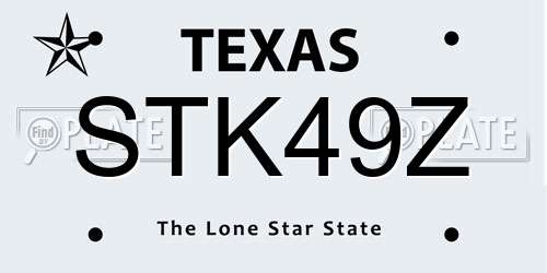 STK49Z Texas License Plate