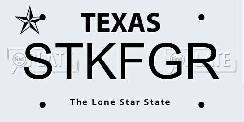 STKFGR Texas License Plate