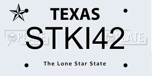 STKI42 Texas License Plate
