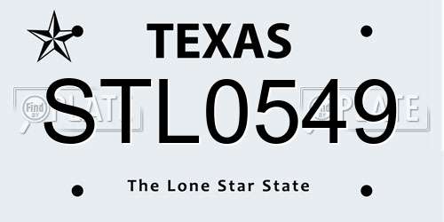 STL0549 Texas License Plate