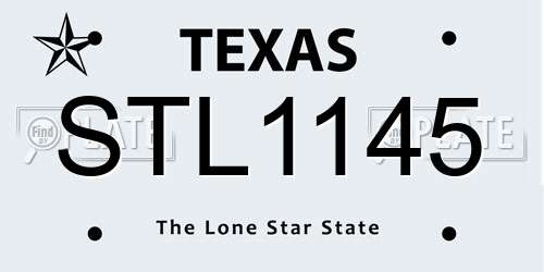 STL1145 Texas License Plate