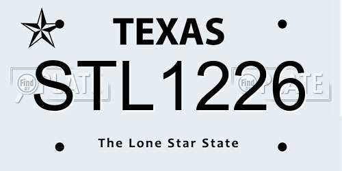 STL1226 Texas License Plate