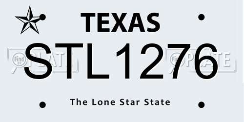 STL1276 Texas License Plate