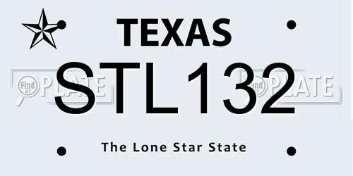 STL132 Texas License Plate