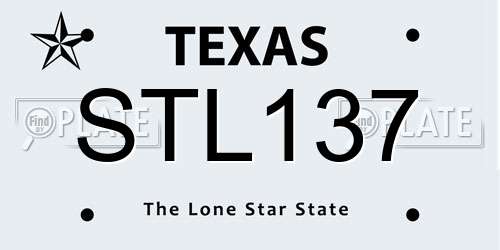 STL137 Texas License Plate