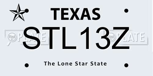 STL13Z Texas License Plate