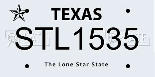 STL1535 Texas License Plate