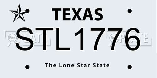 STL1776 Texas License Plate