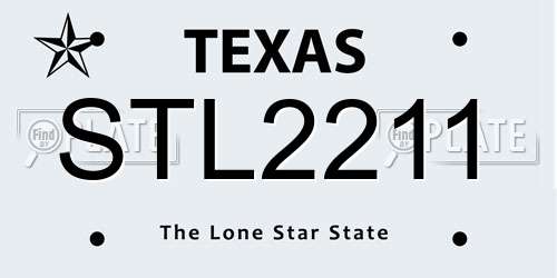 STL2211 Texas License Plate