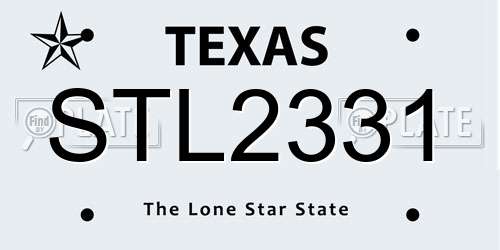 STL2331 Texas License Plate