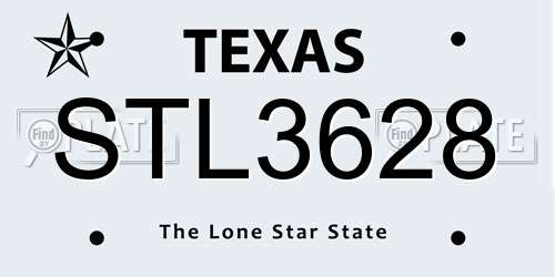 STL3628 Texas License Plate