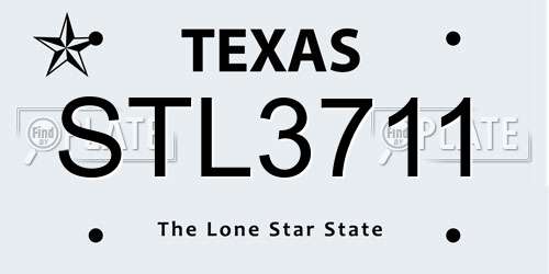 STL3711 Texas License Plate