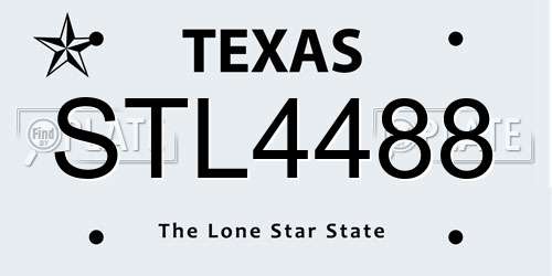STL4488 Texas License Plate