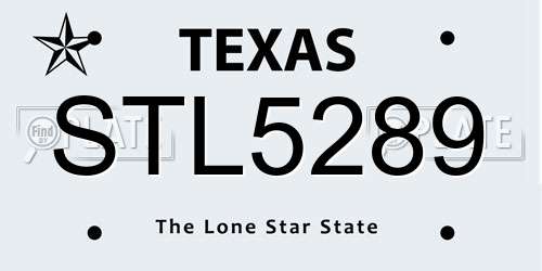 STL5289 Texas License Plate