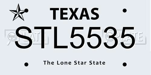 STL5535 Texas License Plate