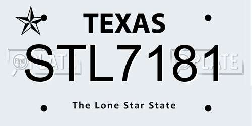 STL7181 Texas License Plate