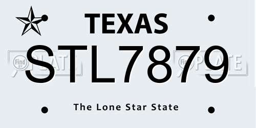 STL7879 Texas License Plate