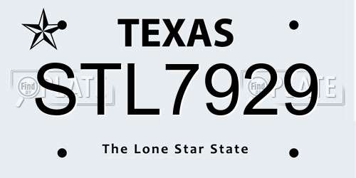 STL7929 Texas License Plate