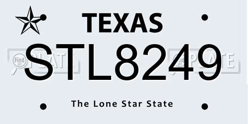 STL8249 Texas License Plate