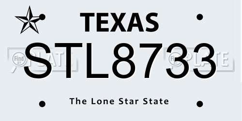 STL8733 Texas License Plate