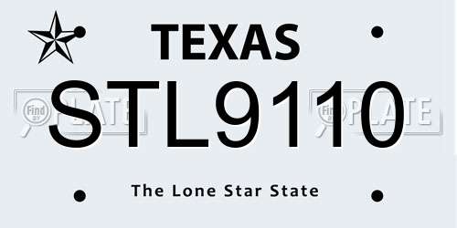 STL9110 Texas License Plate