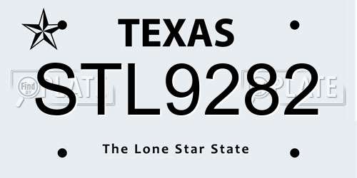 STL9282 Texas License Plate