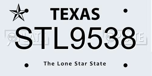 STL9538 Texas License Plate