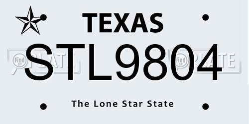 STL9804 Texas License Plate