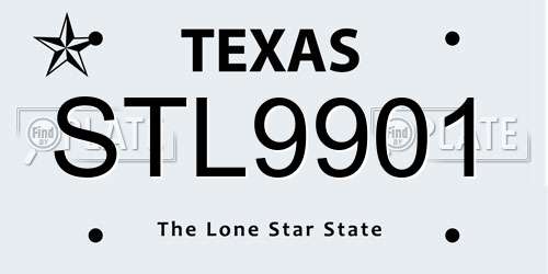 STL9901 Texas License Plate