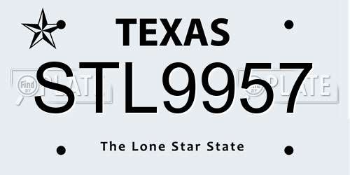 STL9957 Texas License Plate