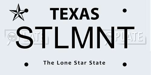 STLMNT Texas License Plate