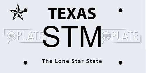 STM Texas License Plate