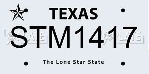 STM1417 Texas License Plate