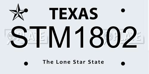 STM1802 Texas License Plate