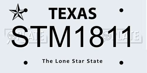 STM1811 Texas License Plate