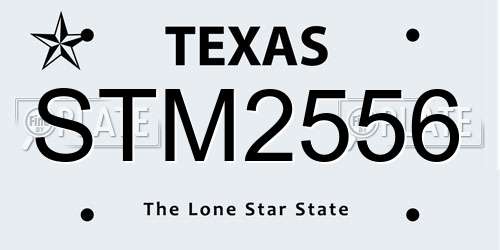 STM2556 Texas License Plate