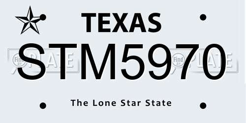 STM5970 Texas License Plate