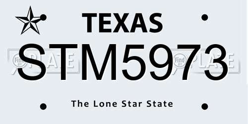 STM5973 Texas License Plate
