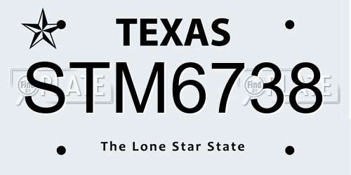 STM6738 Texas License Plate