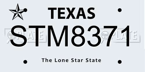 STM8371 Texas License Plate