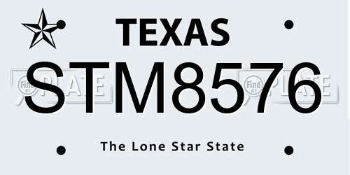 STM8576 Texas License Plate