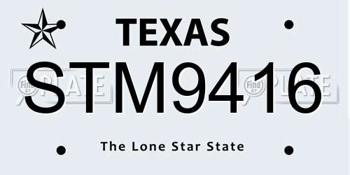 STM9416 Texas License Plate