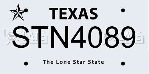 STN4089 Texas License Plate
