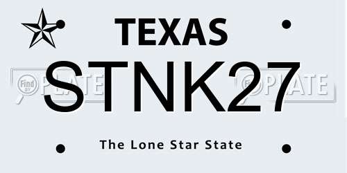 STNK27 Texas License Plate