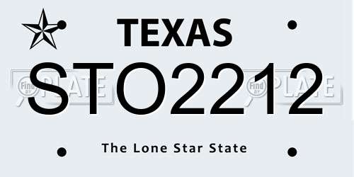 STO2212 Texas License Plate