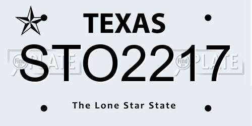 STO2217 Texas License Plate
