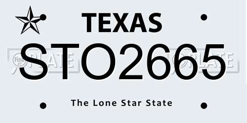 STO2665 Texas License Plate