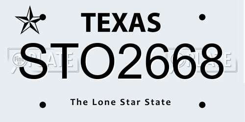 STO2668 Texas License Plate