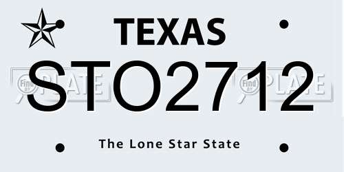 STO2712 Texas License Plate