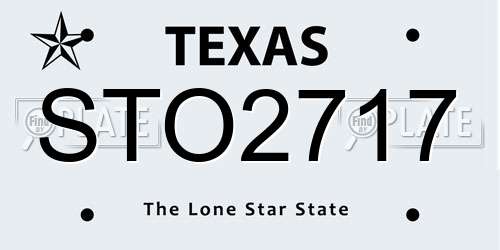 STO2717 Texas License Plate